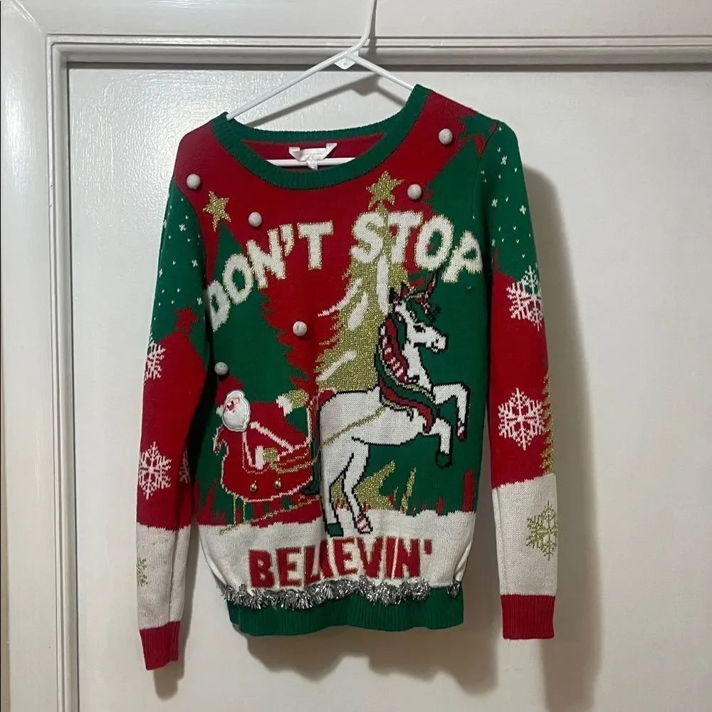 Festive Unicorn jingly Christmas Sweater